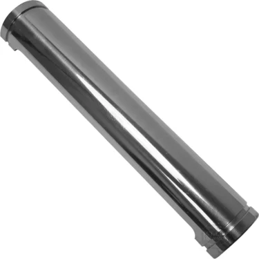 The Elektra 00043021 Chrome Water Level Glass Guard is a shiny, cylindrical metal rod with smooth surfaces and slightly beveled ends, shown against a plain white background. © 2025 1st-line.com