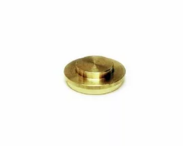 The Elektra 00110014 Support for Grouphead Spring, a round, flat, gold-colored metal piece with a raised center and code 00110014, is displayed on a white background. © 2025 1st-line.com