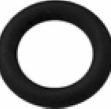 The Elektra 00112035 Solenoid Valve Pilot Gasket, a black circular O-ring shown on a white background, is designed for use with Elektra 00112035 models. © 2025 1st-line.com