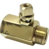 The Elektra 00150019 Brass Steam Valve is a right-angle, hexagonal valve with a male threaded end and a top adjustable screw for flow control. © 2025 1st-line.com