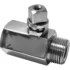 The Elektra 00150021 Chrome Steam Valve is a right-angle adapter with a threaded male end and hexagonal nut, commonly used to connect pipes or hoses in plumbing or industrial setups. © 2025 1st-line.com