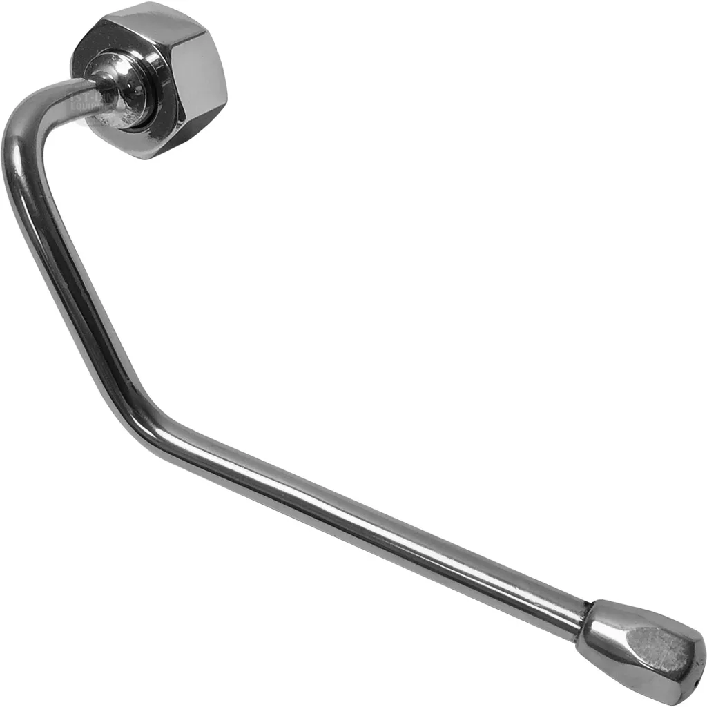 The Elektra 00151039 Chrome Steam Wand Assembly, shown on a plain white background, has a sleek metal L-shaped design and is commonly used for steaming milk in espresso machines. © 2025 1st-line.com