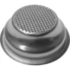 The Elektra 00164035 49mm 1-Cup Filter Basket features a metal, flat, grid-patterned perforated bottom with curved sides for holding coffee grounds in espresso machines. © 2025 1st-line.com