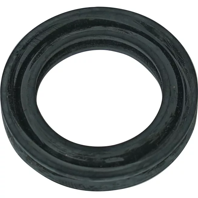 The Elektra 00173035 Lower Piston W Gasket is a black rubber, circular gasket with a smooth surface and a central hole, displayed against a white background. © 2025 1st-line.com