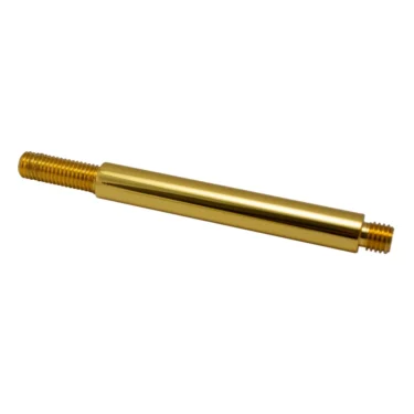 The Elektra 00176026 Brass Lever, gold-colored with threaded ends on both sides, is shown against a white background. © 2025 1st-line.com