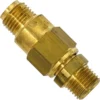 The Elektra 00330034 Retention Valve is a brass gas regulator check valve with two hex nuts and threaded male ends, designed for secure pipe connections and precise gas flow control. © 2025 1st-line.com