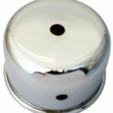 The Elektra 00611021 Cover Chrome for 3 Way Solenoid Valve features a shiny, metallic chromed finish and a domed design—crafted for the Elektra SemiAutomatica. © 2025 1st-line.com