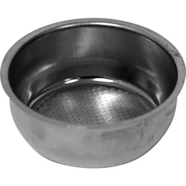 The Elektra 00721035 57mm 2-Cup Filter Basket is a metal espresso portafilter basket with small holes at the bottom for holding coffee grounds in your espresso machine. © 2025 1st-line.com