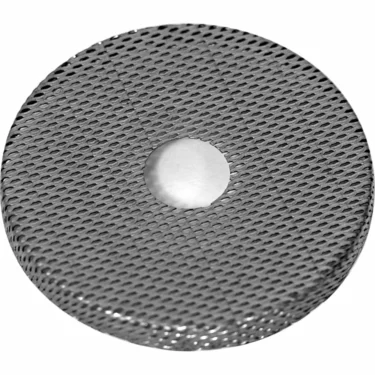 The Elektra 00745035 is a round, flat, silver-colored shower/dispersion screen with a textured surface and central hole, designed for the Nivola coffee model and resembling an abrasive cutting disc. © 2025 1st-line.com