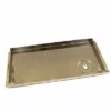 The Elektra 00943084 Drip Tray Pan for the Sixty Series One Group, made of stainless steel with raised edges and a circular drainage hole, is displayed on a white background. © 2025 1st-line.com