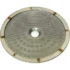 The Elektra 01208035 Shower / Dispersion Screen is a flat, circular metal mesh filter with a small central hole, edge reinforcement via evenly spaced weld marks, and shown from above on a white background. © 2025 1st-line.com
