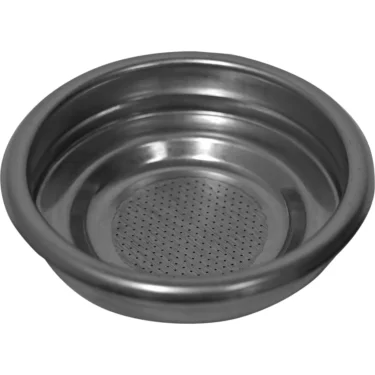 The Elektra 01440035 58mm Pod Filter Basket is a round, stainless steel filter with small holes at the bottom, designed for use in espresso machines. © 2025 1st-line.com