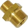 The Elektra 01506014 3/8-1/4 Brass Adapter features external threads on both ends and a hex center for easy tightening, making it ideal for precise fittings and compatible applications. © 2025 1st-line.com