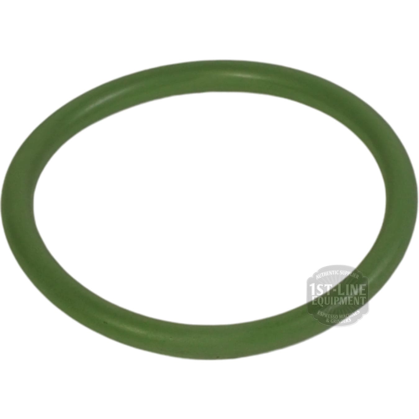 The Elektra 01917035 Portafilter/Grouphead 58mm Gasket, made of green rubber, lies flat on a white background—perfect as a grouphead gasket for your Elektra portafilter. © 2025 1st-line.com