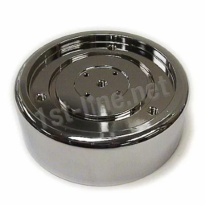 The Elektra 02151021 Chrome Grouphead Bell is a shiny, round chrome component with multiple small holes and a raised central section, displayed against a white background. © 2025 1st-line.com