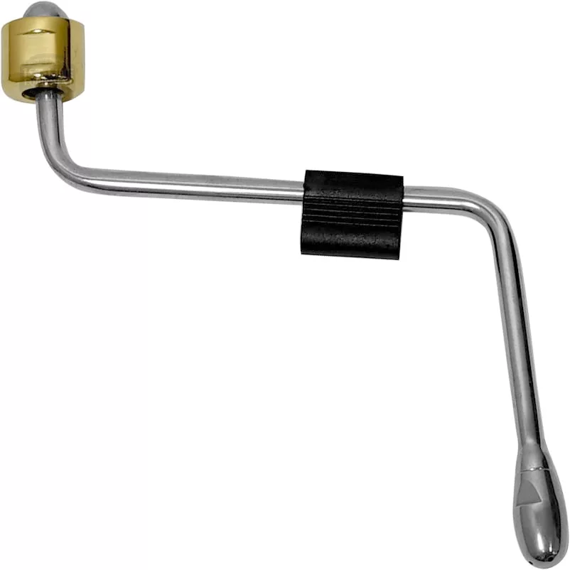 The Elektra 02203039 Polished Brass Steam Wand Assembly features a durable metal design with a polished brass finish, ideal for installing or removing tire valve cores with its rotating cap and slotted tip. © 2025 1st-line.com