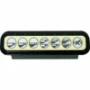 The Elektra 03154034 Black 7 Dose Push Button Panel has a rectangular black control panel with seven white oval coffee cup buttons, a key icon button on the right, and green indicator lights above each button. © 2025 1st-line.com
