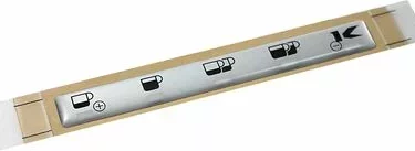 The Elektra 03193035 Membrane is a metallic touch control strip featuring various coffee cup icons, a plus sign, and an arrow—ideal for selecting coffee amounts on a coffee machine. © 2025 1st-line.com