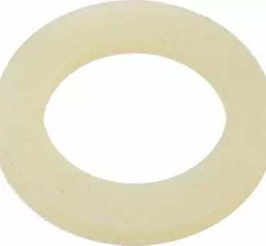 The Elektra 03377003 Cartridge Gasket is a beige or off-white flat rubber washer with a circular shape and center hole, commonly used for plumbing or sealing connections. © 2025 1st-line.com