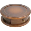 The Elektra SB Microcasa Brown Wood Base knock box features a vintage round design with a polished brown wood base and 1 drawer with a metal knob for collecting used coffee grounds. © 2025 1st-line.com