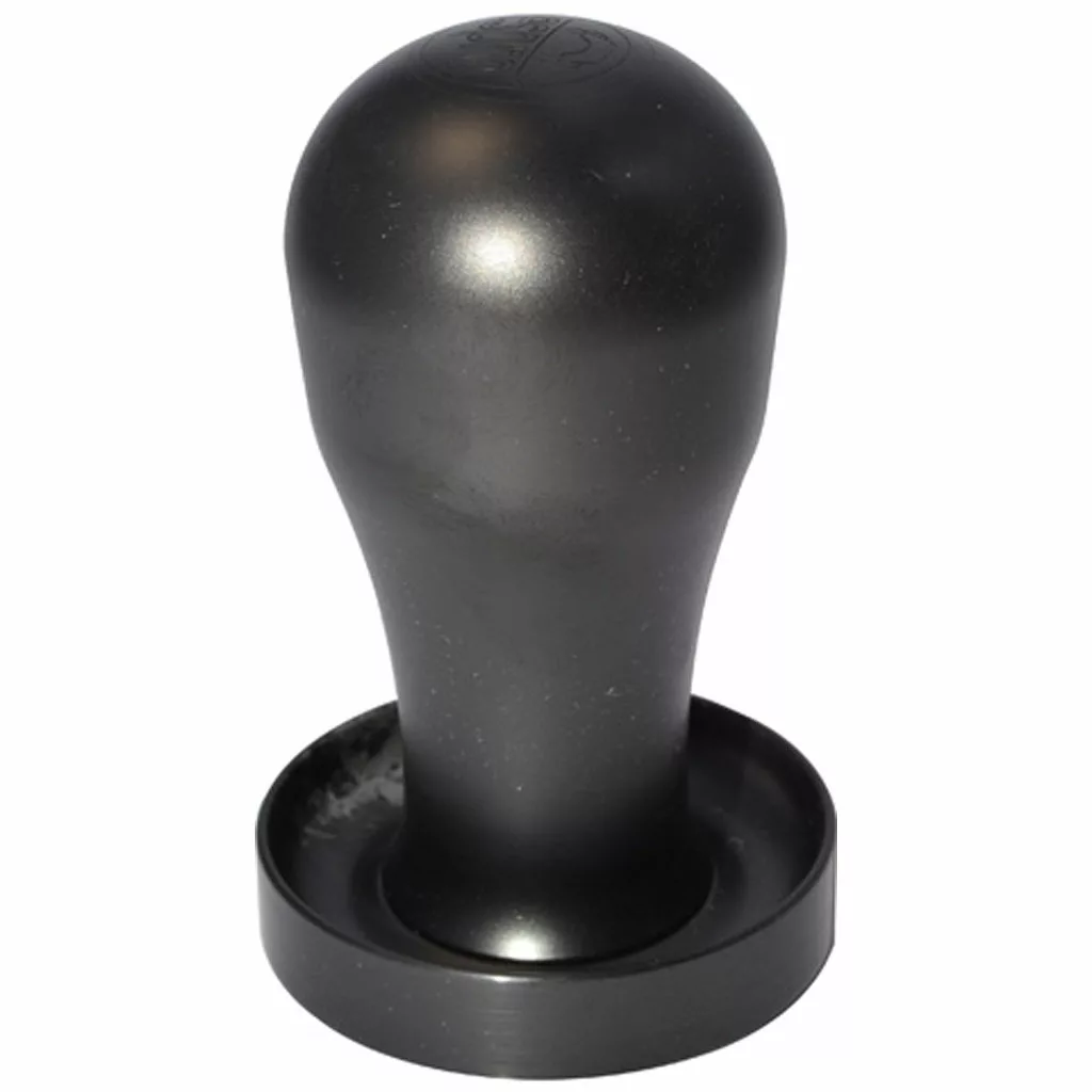 The Espro Dillinger Convex Base 53mm Espresso Coffee Tamper features a black, rounded handle and convex base, ideal for pressing ground coffee into a portafilter. © 2025 1st-line.com