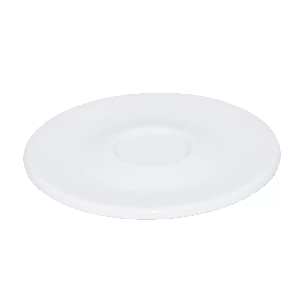 The Essse Espresso Saucer is a plain white ceramic saucer with a slightly raised center, shown on a white background. © 2025 1st-line.com