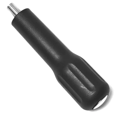 The F.1220 M-10 Filter Holder Handle is a black, cylindrical handle with a textured grip and metal threaded end, designed to attach to an M-10 Filter Holder or compatible device. © 2025 1st-line.com