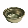The Faema 14 gram 2 cup Filter Basket/Cup is a stainless steel espresso machine filter with small bottom holes designed for brewing coffee. © 2025 1st-line.com