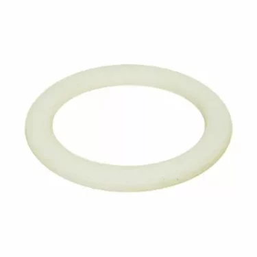 The Fiorenzato A1200015 Gasket for Heating Element 56x43x3mm is a white, flat, circular rubber washer with a central hole, pictured on a plain white background. © 2025 1st-line.com