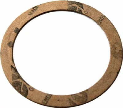 The Fiorenzato A1200033 Paper Gasket Thickness for Basket is a thin, circular brown gasket with a large center hole and thickness markings on the outer ring. © 2025 1st-line.com
