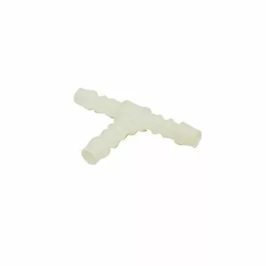 The Fiorenzato A1300050 Plastic T Socket/Connector with ribbed ends is shown on a plain white background. © 2025 1st-line.com