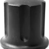 The Fiorenzato A1600012 Knob for Steam tap is a black plastic hexagonal cap, typically used to cover and protect valve stems. © 2025 1st-line.com