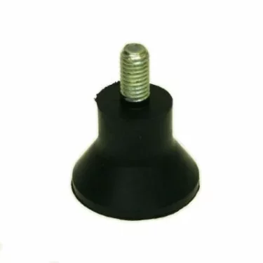 The Fiorenzato A1600025 Foot/Leg is a black rubber leveling foot with a conical base and metal threaded stud, ideal for adjusting height or stabilizing furniture and equipment. © 2025 1st-line.com