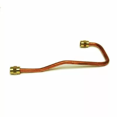 The Fiorenzato A2000122 Pipe for Flowmeter is a bent copper pipe with brass fittings on both ends, shown against a white background. © 2025 1st-line.com