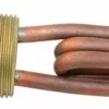 The Fiorenzato A2100308 Heating Element - 1400W, 230V - Columbina features a threaded base, two terminals, and a U-shaped copper coil for efficient and reliable heating performance. © 2025 1st-line.com