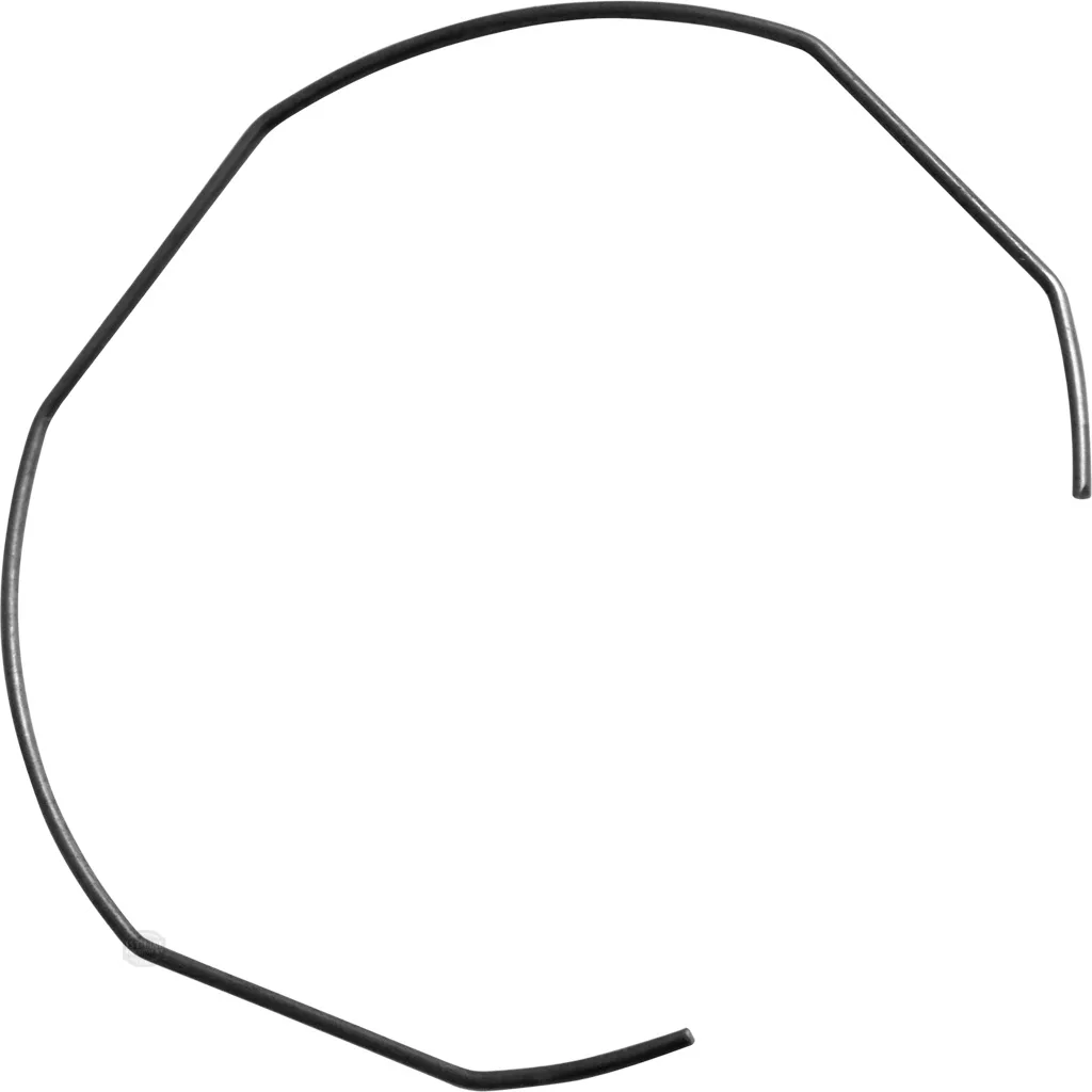 The Fiorenzato A2200032 Spring for Filter is a thin, black wire bent into an irregular octagonal loop with uneven angles and ends, displayed on a plain white background. © 2025 1st-line.com