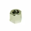 The Fiorenzato A2200036 Steam Wand Nut is a shiny, metallic component with a threaded hole, shown on a white background. © 2025 1st-line.com