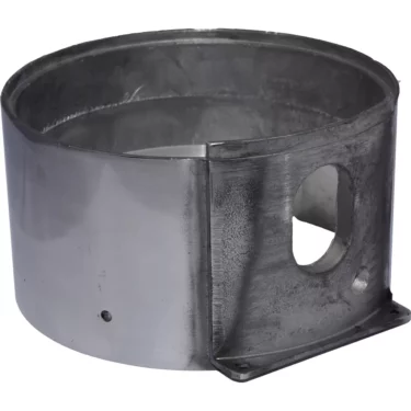 The Fiorenzato A3200004 Doge Doser Ring features a round metal housing with a large circular opening and flat mounting base, ideal for mechanical or industrial use. © 2025 1st-line.com