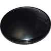 The Fiorenzato A3200008 Doge Doser Cover is a round, black, glossy plastic lid with a slightly raised edge, shown against a white background. © 2025 1st-line.com
