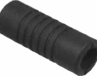 The Fiorenzato W0589 Steam Wand Protective Rubber Grip is a black, cylindrical, ribbed cover with open ends, designed to protect steam wand connections. © 2025 1st-line.com