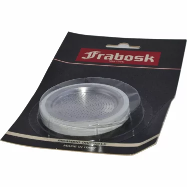 The Frabosk - 3 Gaskets + 1 Filter Set for 3 Cups Espresso Coffee Maker is shown in branded packaging on a black cardboard backing with bold red and white accents. © 2025 1st-line.com