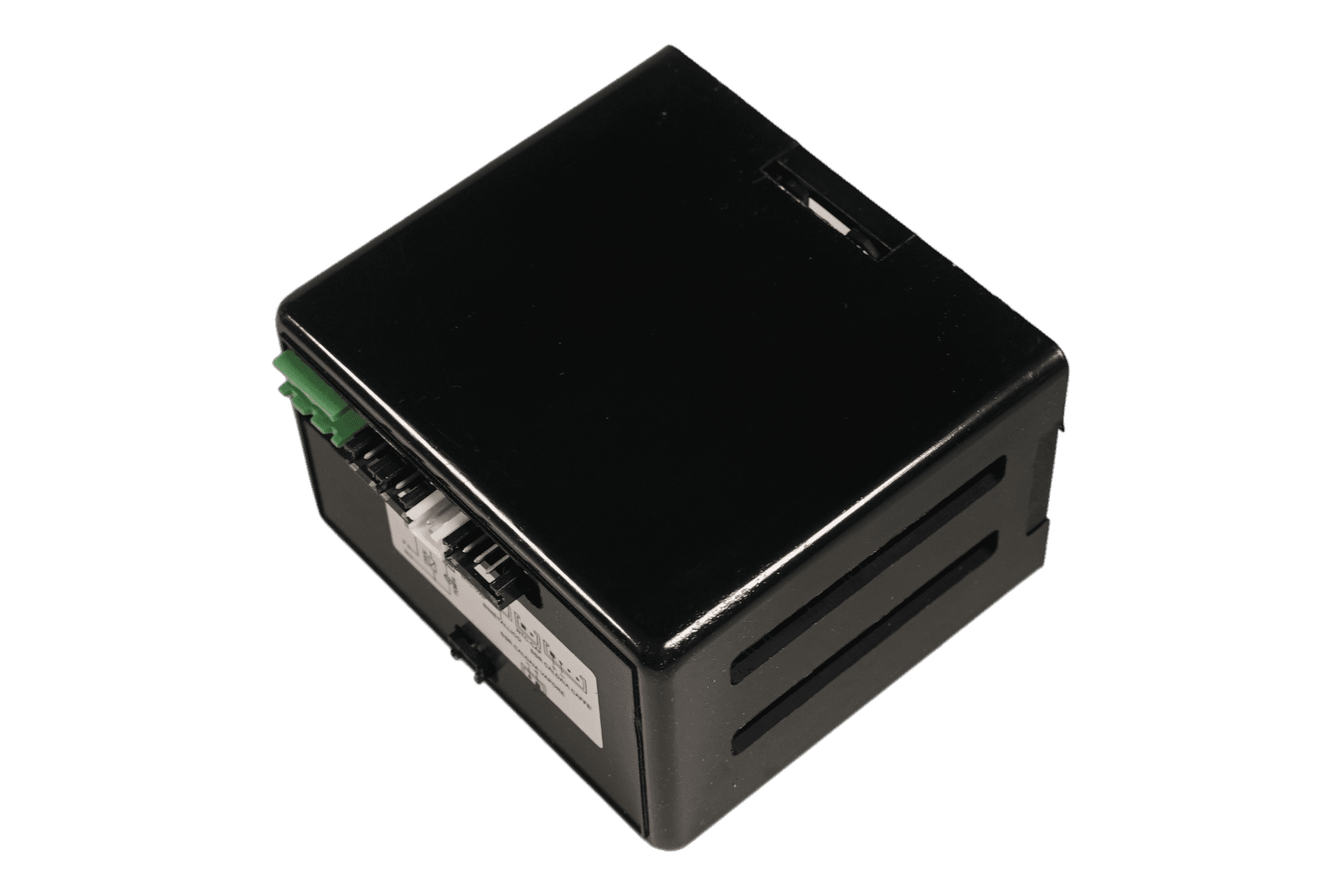 The Gicar ELETDOSPIDDS12015 Brain Unit (9.9.37.40G, 115V) for VBM DB V4 2015 is a compact, black rectangular device with vented sides, multiple connectors, and labeled ports, shown against a plain black background. © 2025 1st-line.com