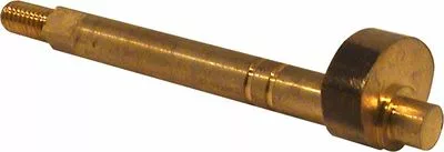 The Grimac Cam (Stem) for Faema Grouphead Lever is a brass cylindrical rod with a threaded end, a large round flat disc near the other end, and a smaller protruding cylindrical tip. © 2025 1st-line.com