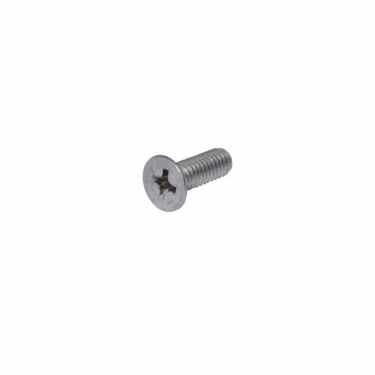 The Isomac 000312 Screw for Top Panel for Venus Foot/Leg is a single metal screw with a Phillips flat head and partially threaded shaft, displayed against a plain white background. © 2025 1st-line.com