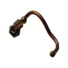 The Isomac 000652 Pressurestat Pipe - Mondiale is a curved copper pipe with brass fittings at both ends, shown isolated on a white background. © 2025 1st-line.com