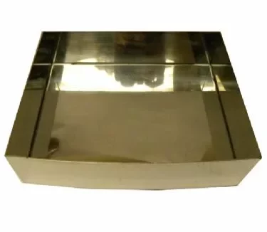 The Isomac Drawer for Water (lower drip tray without cover) Millennium is a shiny, rectangular metallic tray with raised edges, shown against a white background. © 2025 1st-line.com