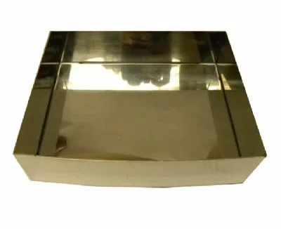 The Isomac Drawer for Water (lower drip tray without cover) Millennium is a shiny, rectangular metallic tray with raised edges, shown against a white background. © 2025 1st-line.com