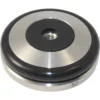 The Joe Frex/Concept Art 57mm Tamper Base w/ Knock Ring is a stainless steel leveling foot with a threaded hole, black ring, and 57 marking—commonly used as a machine support pad or tamper base. © 2025 1st-line.com