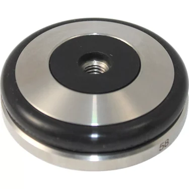 The Joe Frex/Concept Art 58mm Tamper Base with Knock Ring is a stainless steel accessory designed for espresso machines, providing stability and precision during tamping. © 2025 1st-line.com