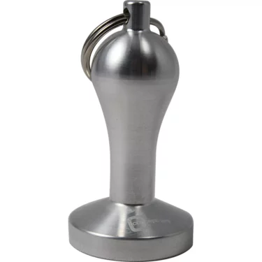 The Joe Frex/Concept Art Tamper Keychain - 29mm is a stainless steel, round-base tamper with a keyring, ideal for tamping coffee grounds in espresso portafilters. © 2025 1st-line.com